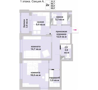 2-комнатная квартира